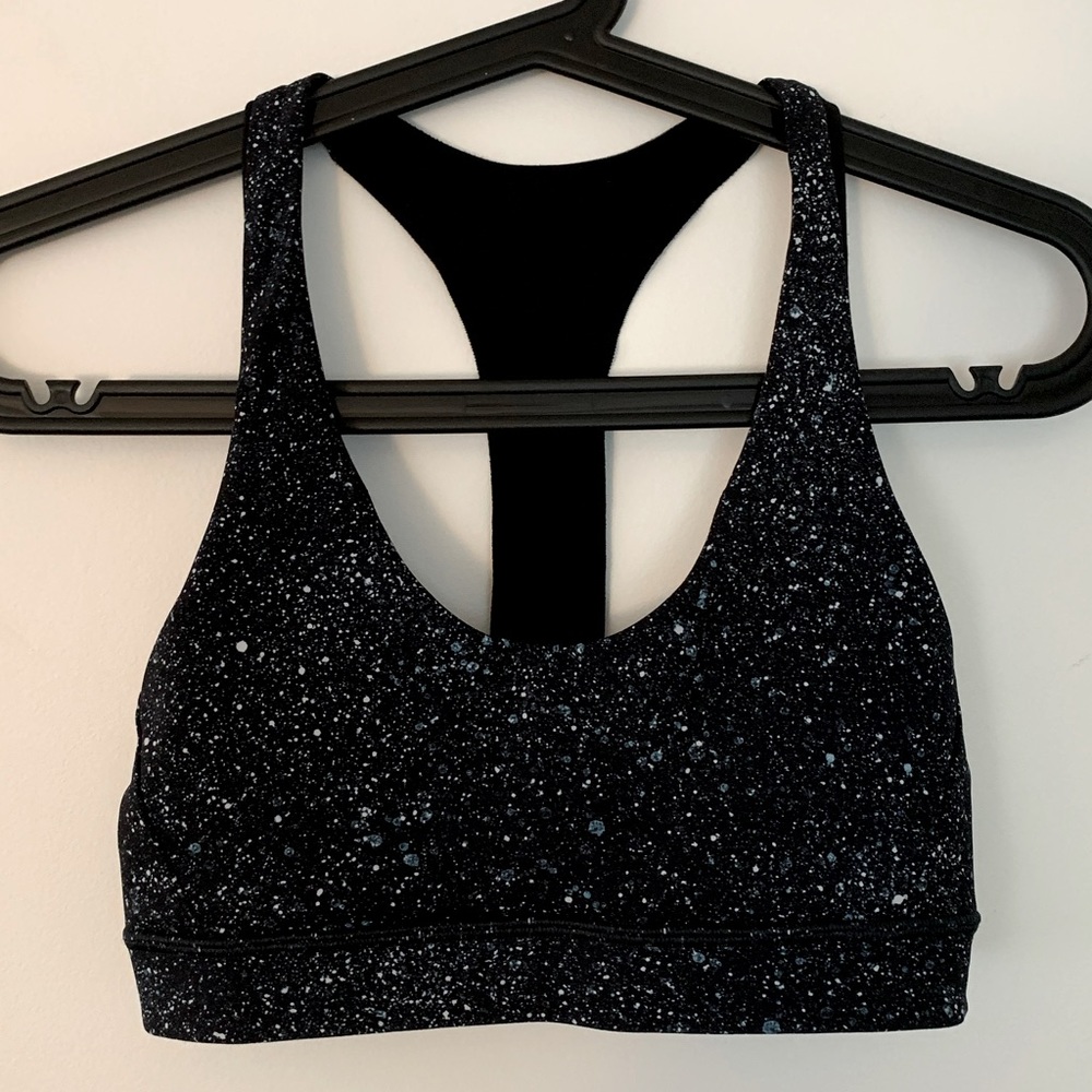 Lululemon Athletica Racerback Sports Bra Mesh Cutout Spotted Size 2